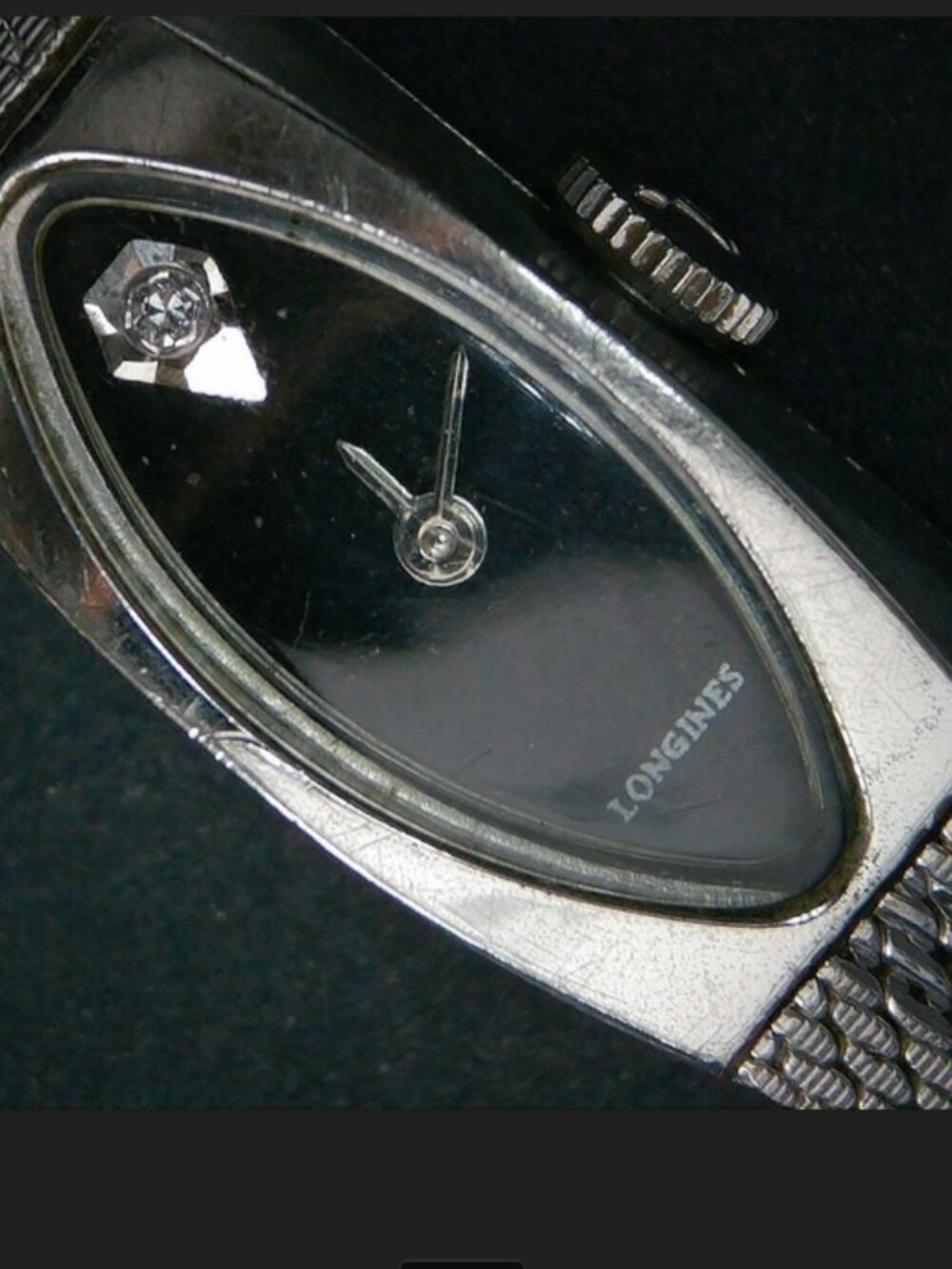 Longines Wittenauer White Gold Filled/Plated Vintage Ladies Solo Diamond Watch
